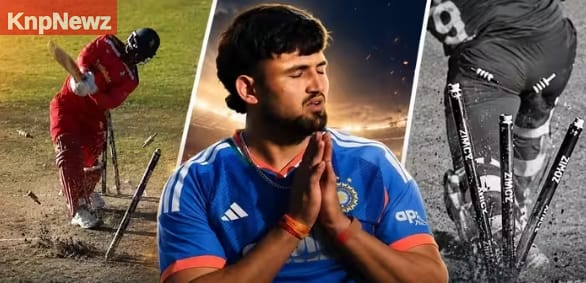 डंडे उखाड़ दिए! अशोक शर्मा ने लहराया पहला इंटरनेशनल विकेट, हवा में घूमता रह गया स्टंप 7 डंडे उखाड़ दिए! अशोक शर्मा ने लहराया पहला इंटरनेशनल विकेट, हवा में घूमता रह गया स्टंप